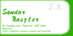 sandor maszler business card